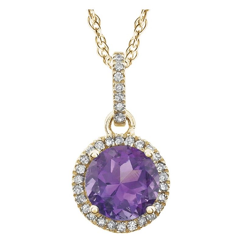 Halo-Style Birthstone Necklace