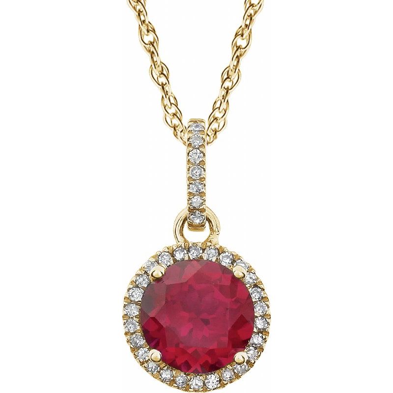 Halo-Style Birthstone Necklace