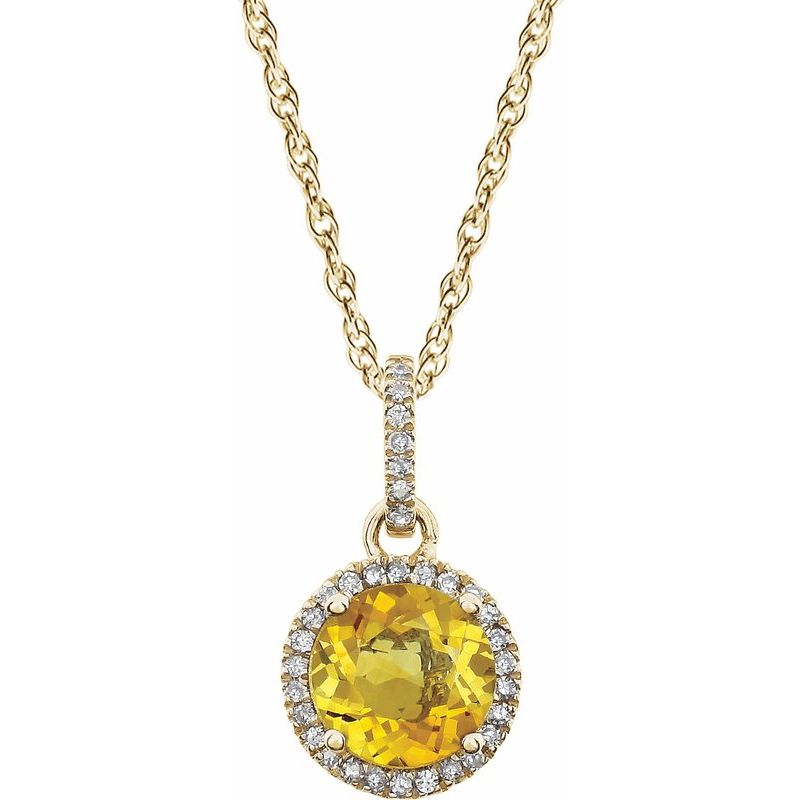 Halo-Style Birthstone Necklace
