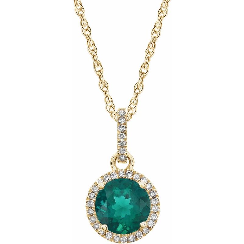Halo-Style Birthstone Necklace
