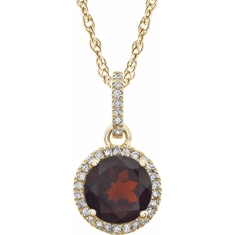 Halo-Style Birthstone Necklace