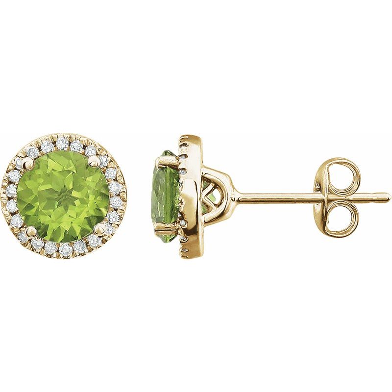 Round 4-Prong Halo-Style Birthstone Earrings