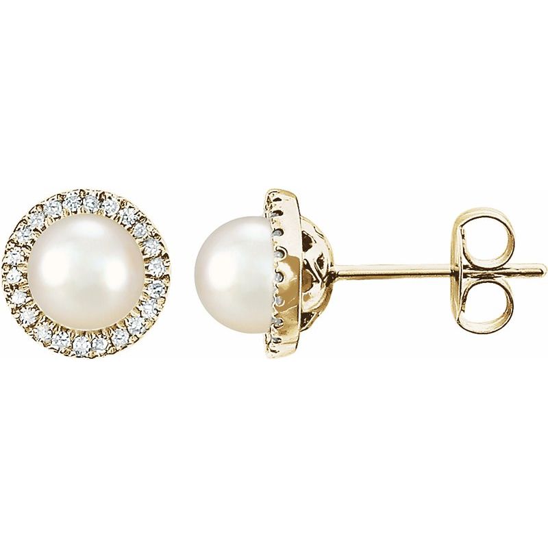 Round 4-Prong Halo-Style Birthstone Earrings