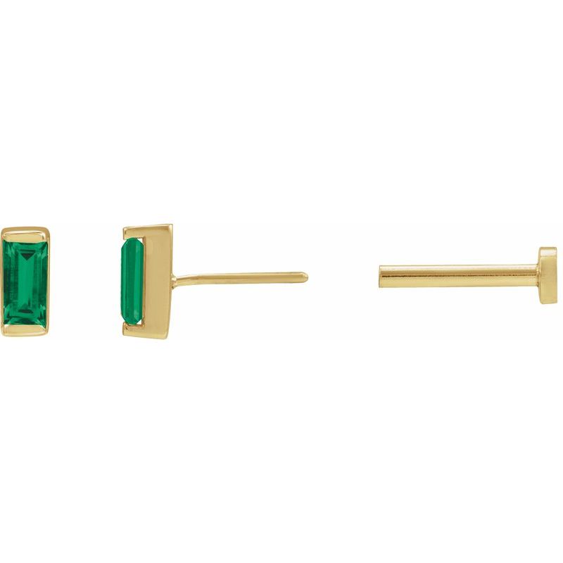 Straight Baguette Channel-Set Stud Earrings