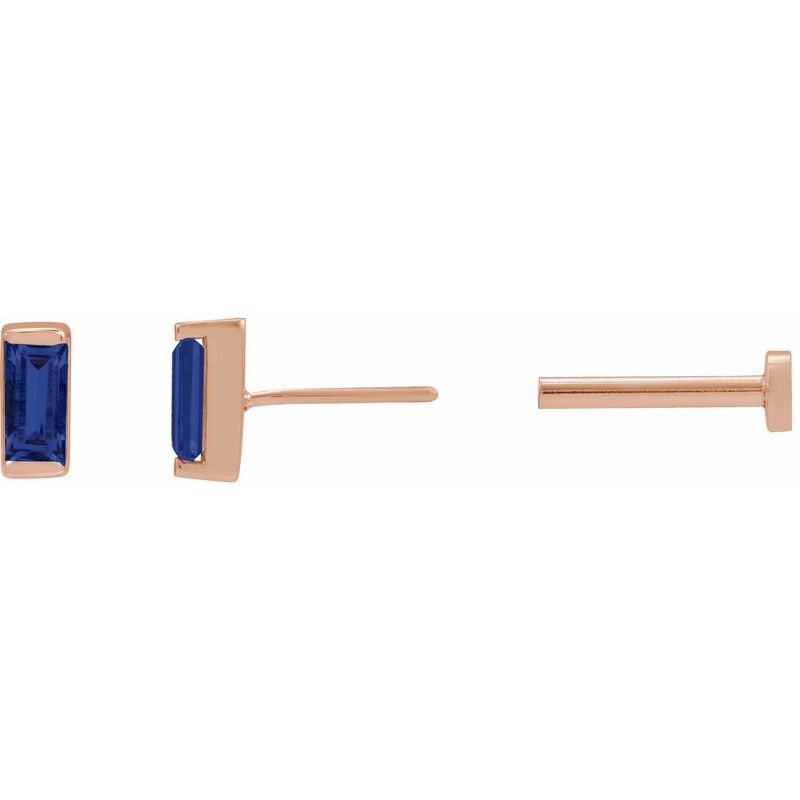 Straight Baguette Channel-Set Stud Earrings
