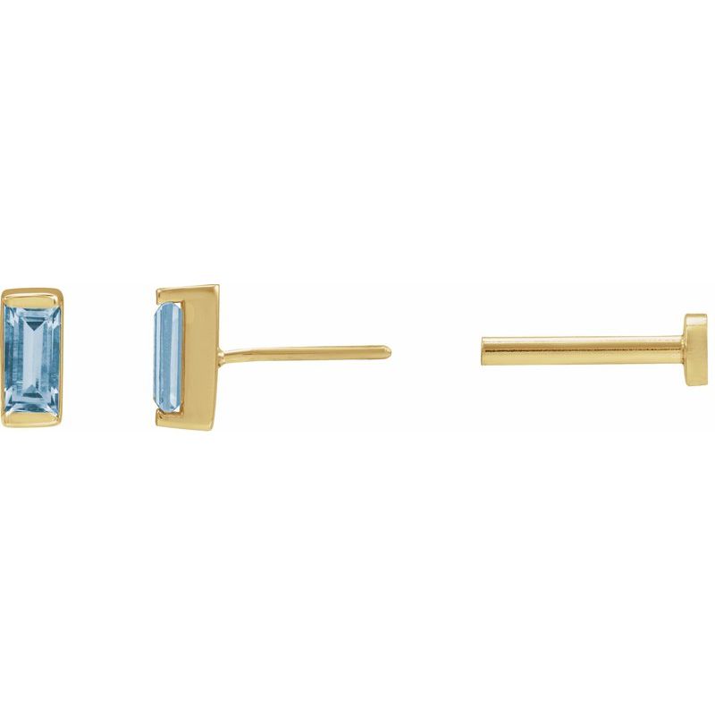 Straight Baguette Channel-Set Stud Earrings