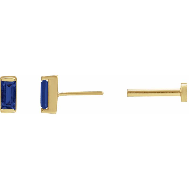 Straight Baguette Channel-Set Stud Earrings