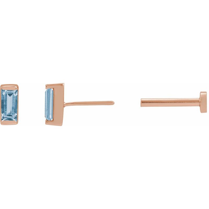 Straight Baguette Channel-Set Stud Earrings