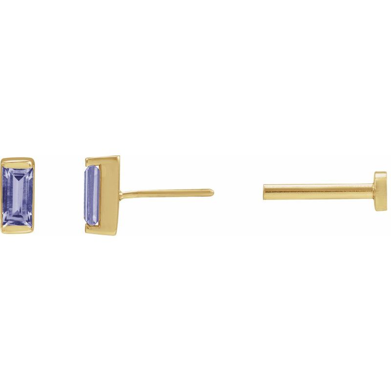 Straight Baguette Channel-Set Stud Earrings