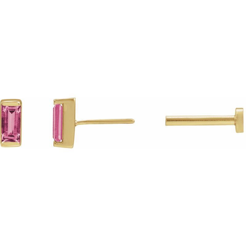 Straight Baguette Channel-Set Stud Earrings