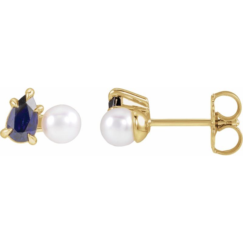 Claw-Prong Accented Pearl Earrings
