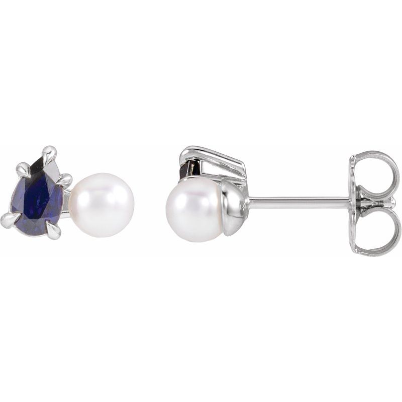 Claw-Prong Accented Pearl Earrings