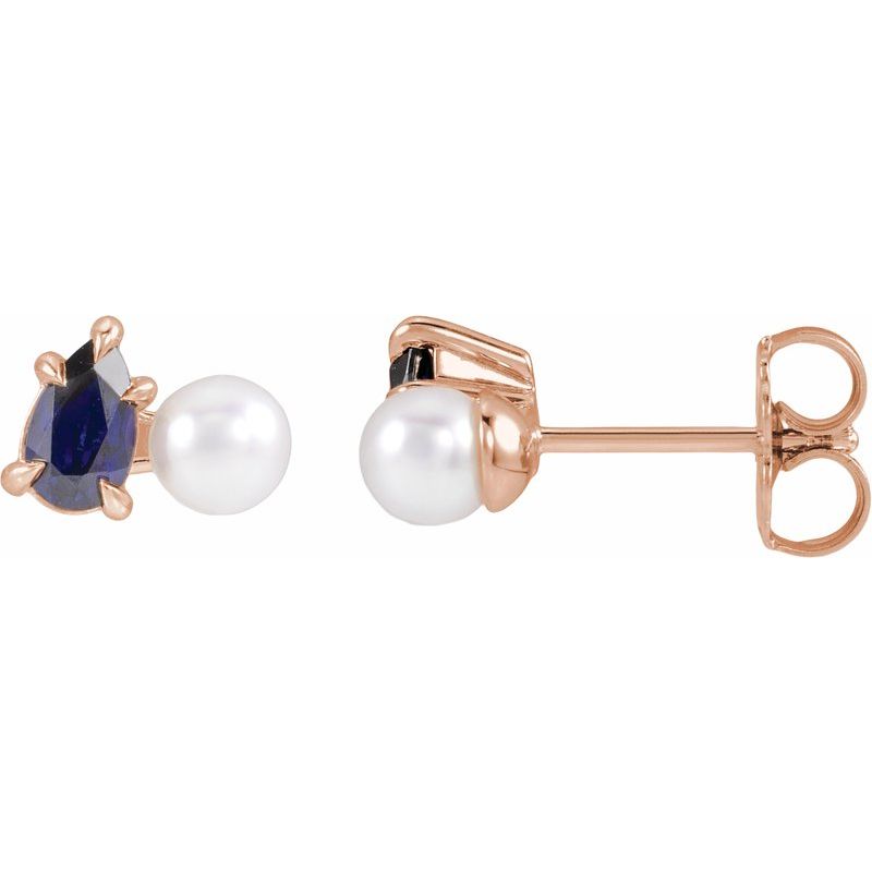 Claw-Prong Accented Pearl Earrings