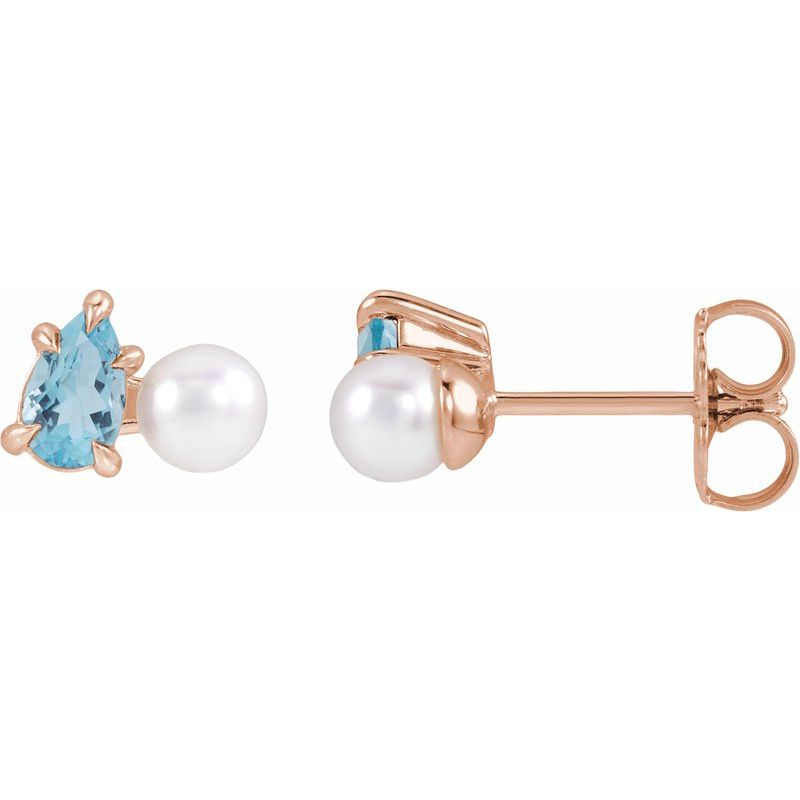 Claw-Prong Accented Pearl Earrings