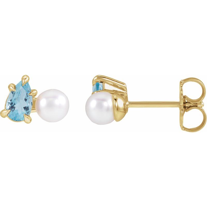 Claw-Prong Accented Pearl Earrings