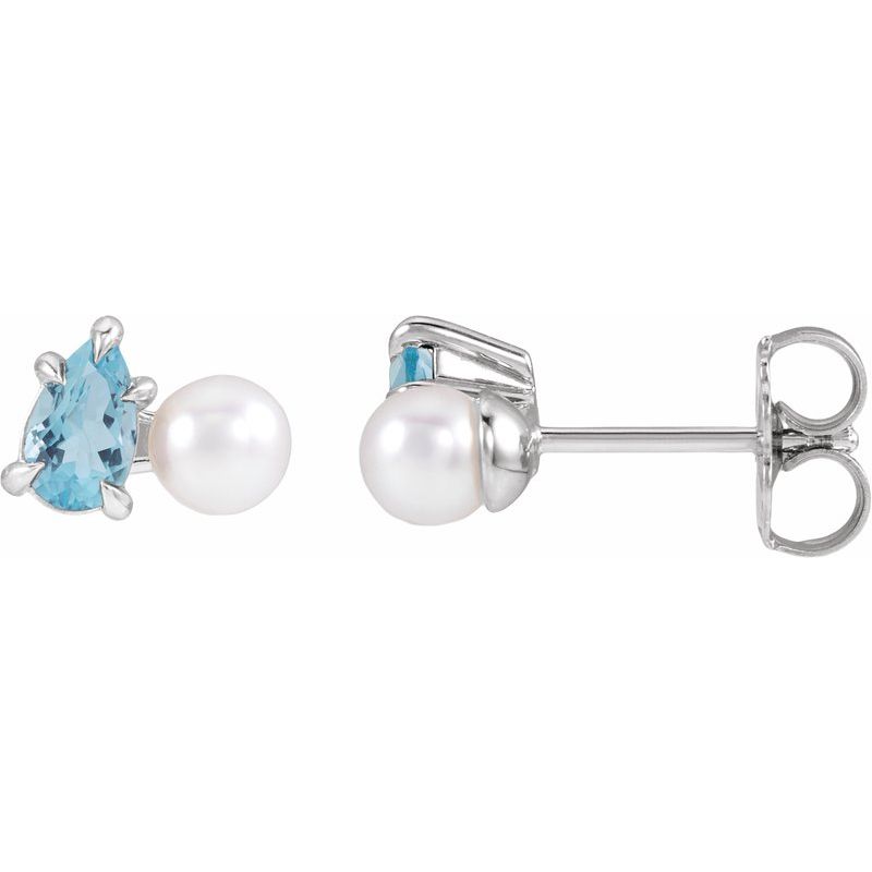 Claw-Prong Accented Pearl Earrings