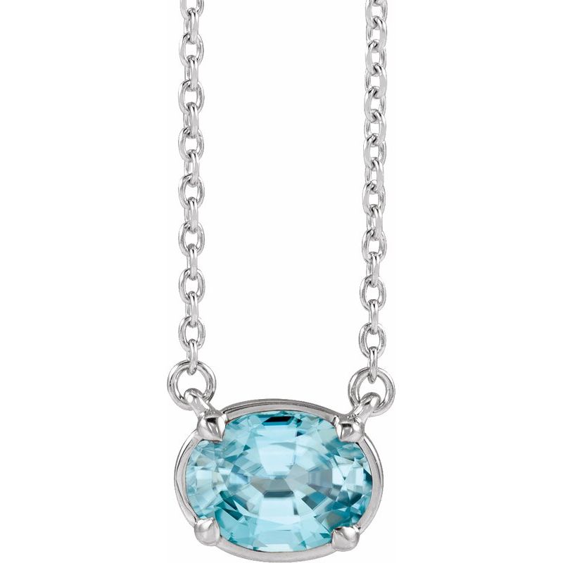 Claw-Prong Solitaire Bezel-Style Necklace