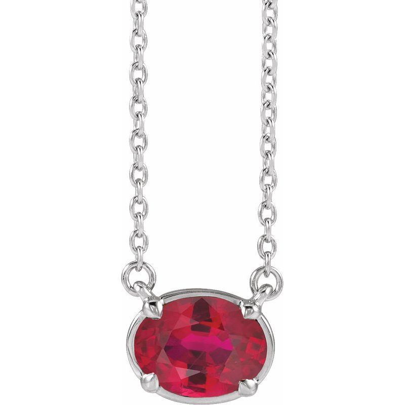 Claw-Prong Solitaire Bezel-Style Necklace