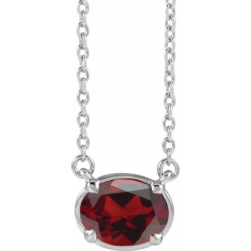 Claw-Prong Solitaire Bezel-Style Necklace