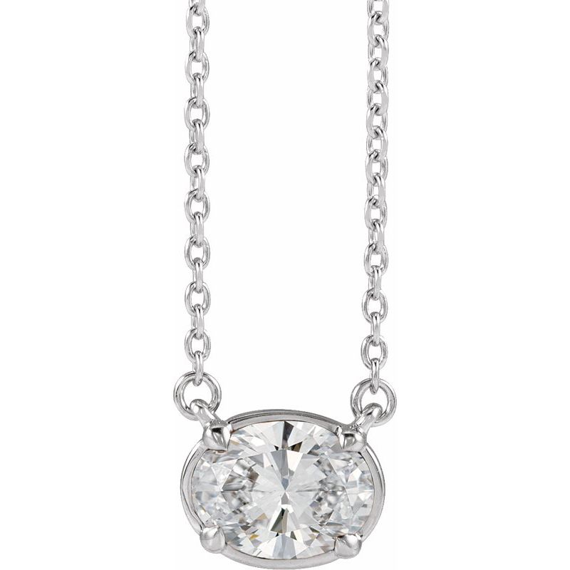 Claw-Prong Solitaire Bezel-Style Necklace