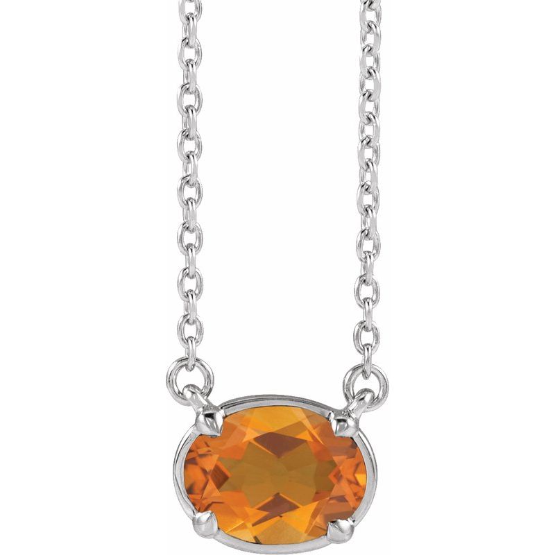 Claw-Prong Solitaire Bezel-Style Necklace