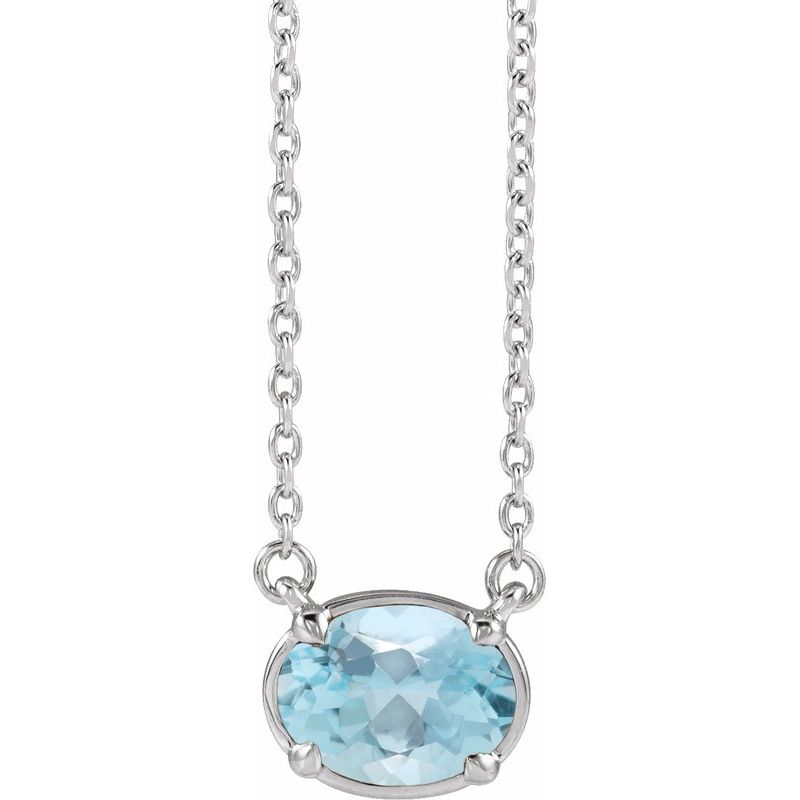 Claw-Prong Solitaire Bezel-Style Necklace