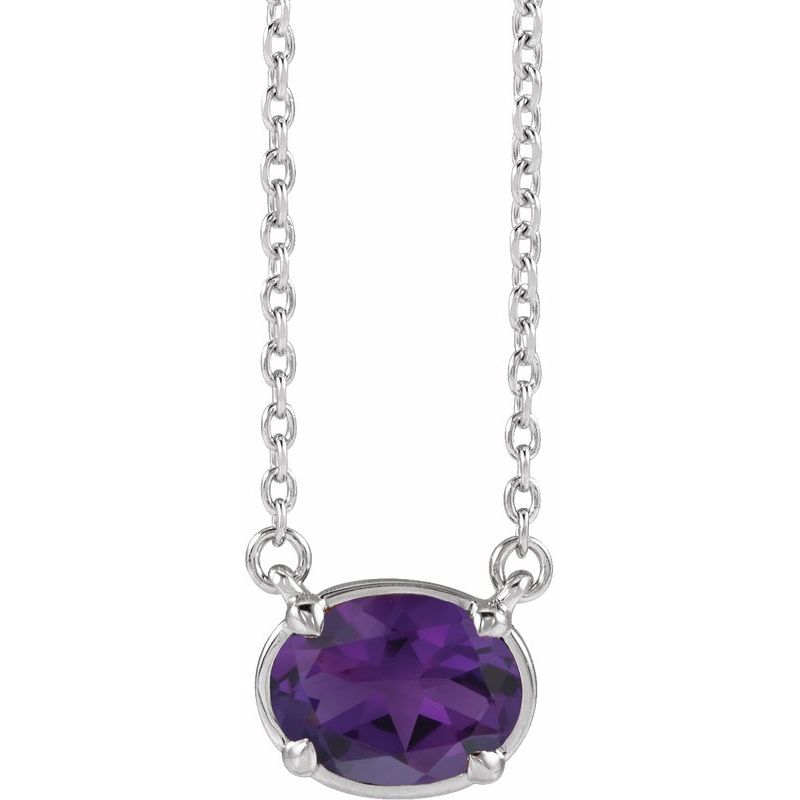 Claw-Prong Solitaire Bezel-Style Necklace