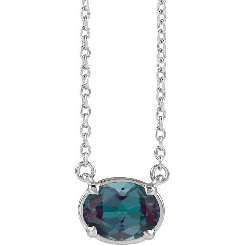Claw-Prong Solitaire Bezel-Style Necklace