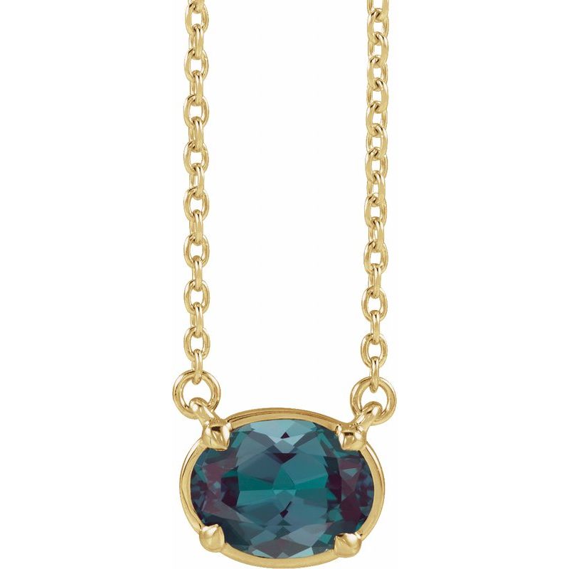 Claw-Prong Solitaire Bezel-Style Necklace