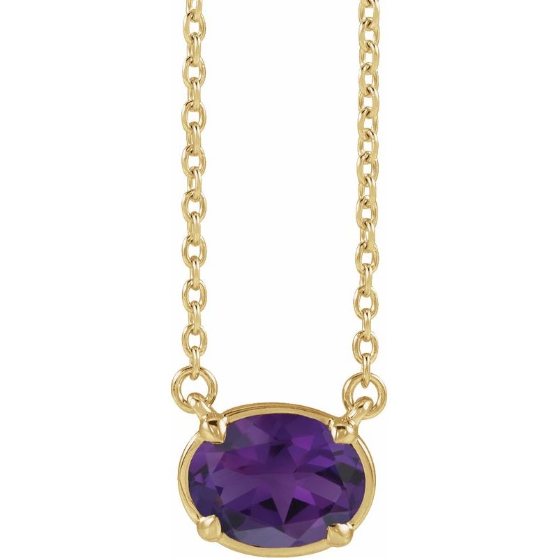 Claw-Prong Solitaire Bezel-Style Necklace