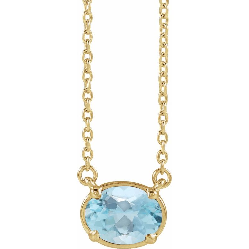 Claw-Prong Solitaire Bezel-Style Necklace