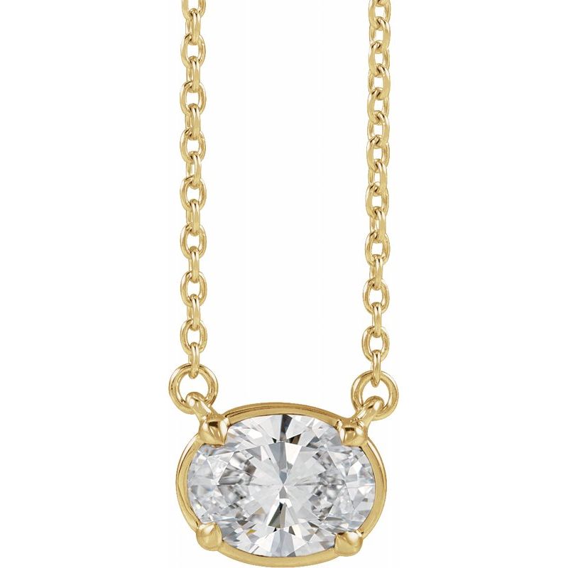 Claw-Prong Solitaire Bezel-Style Necklace