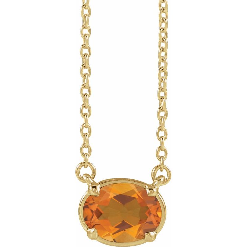 Claw-Prong Solitaire Bezel-Style Necklace