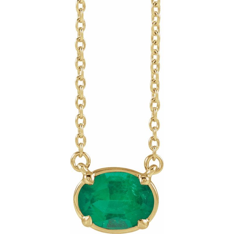Claw-Prong Solitaire Bezel-Style Necklace