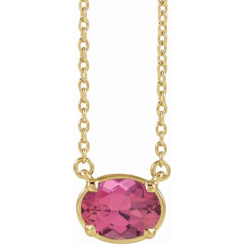 Claw-Prong Solitaire Bezel-Style Necklace