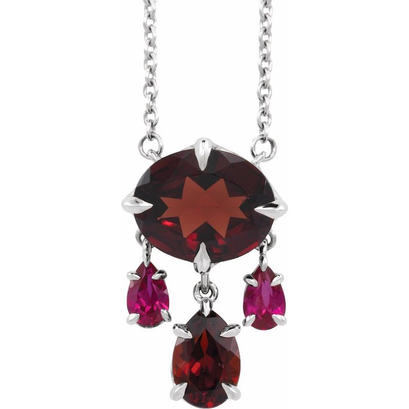 Claw-Prong Multi-Stone Dangle Necklace