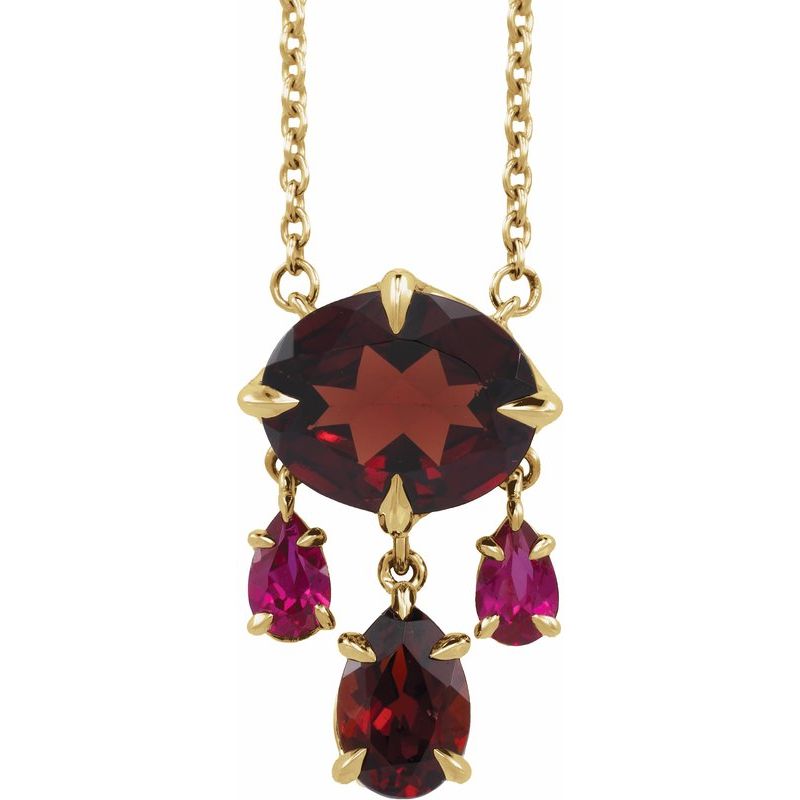 Claw-Prong Multi-Stone Dangle Necklace