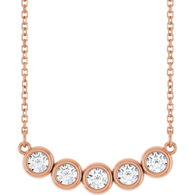 Five-Stone Bezel-Set Necklace or Center