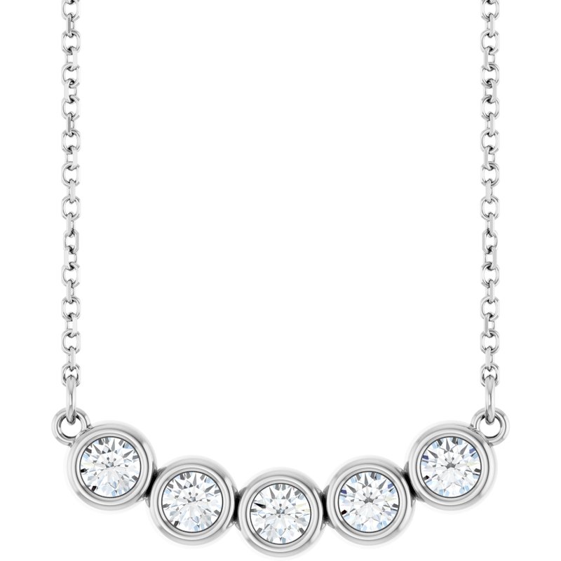 Five-Stone Bezel-Set Necklace or Center