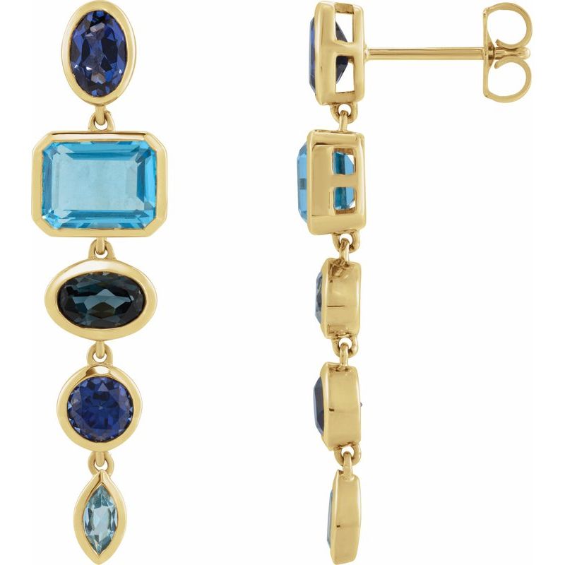 Multi-Stone Dangle Earrings