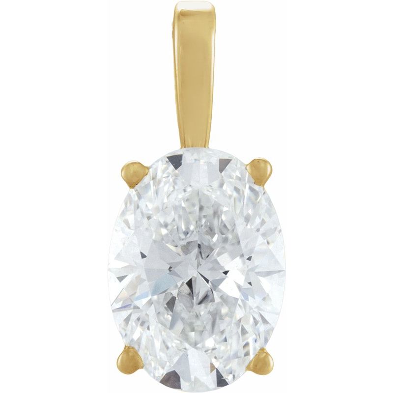 Lightweight Oval 4-Prong Solitaire Pendant