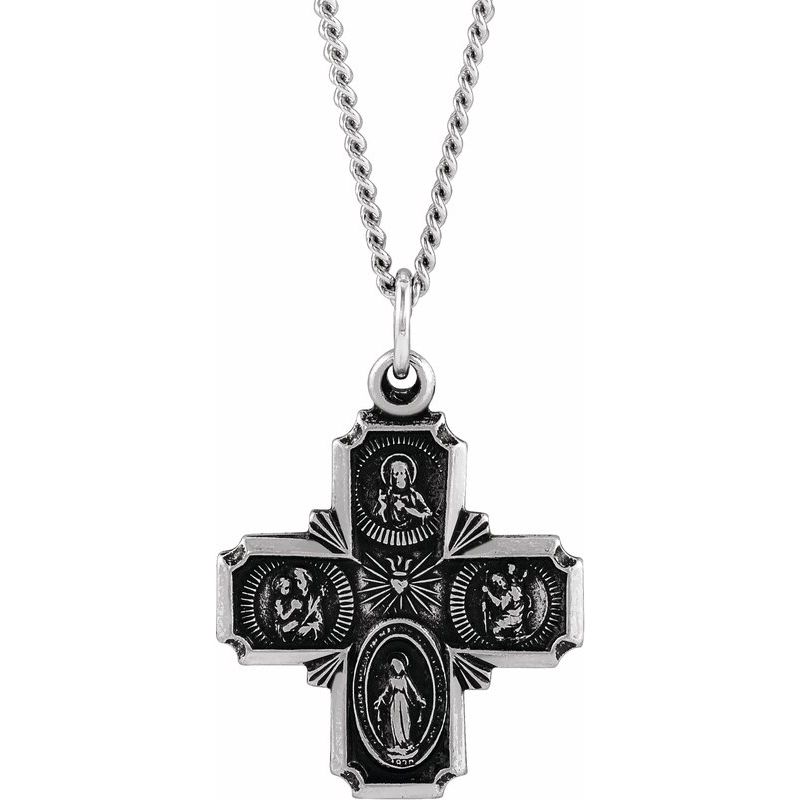 Four-Way Cross Medal Necklace or Pendant