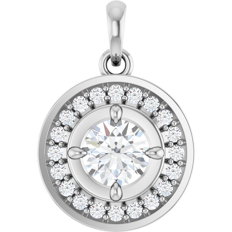 Claw-Prong Halo-Style Charm/Pendant