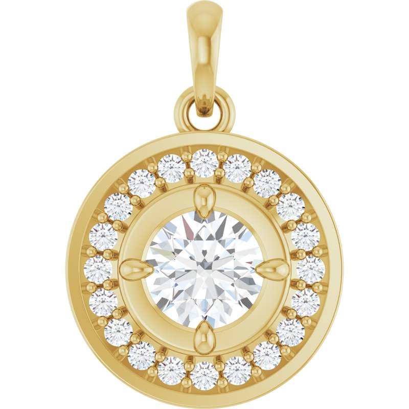 Claw-Prong Halo-Style Charm/Pendant