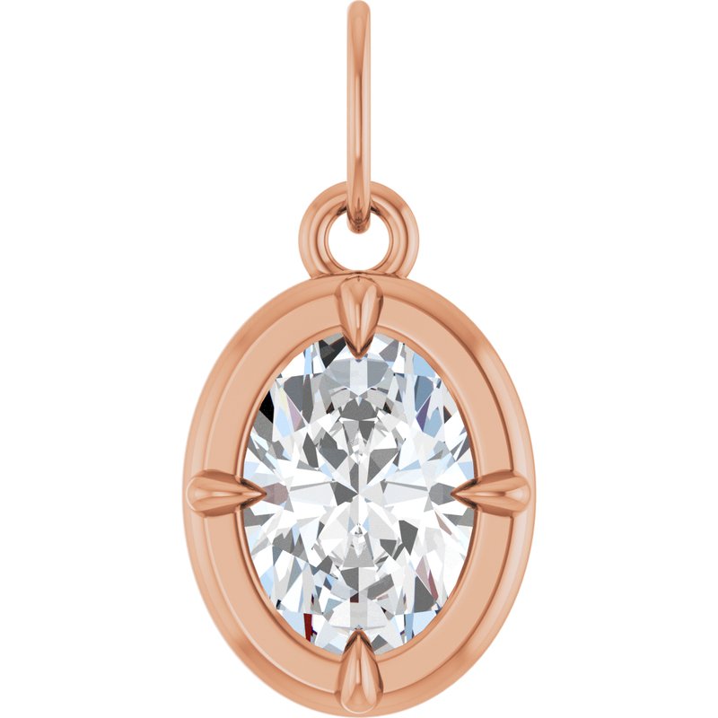 Oval Claw-Prong Bezel-Style Charm/Pendant