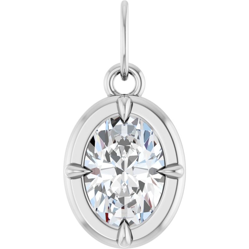 Oval Claw-Prong Bezel-Style Charm/Pendant