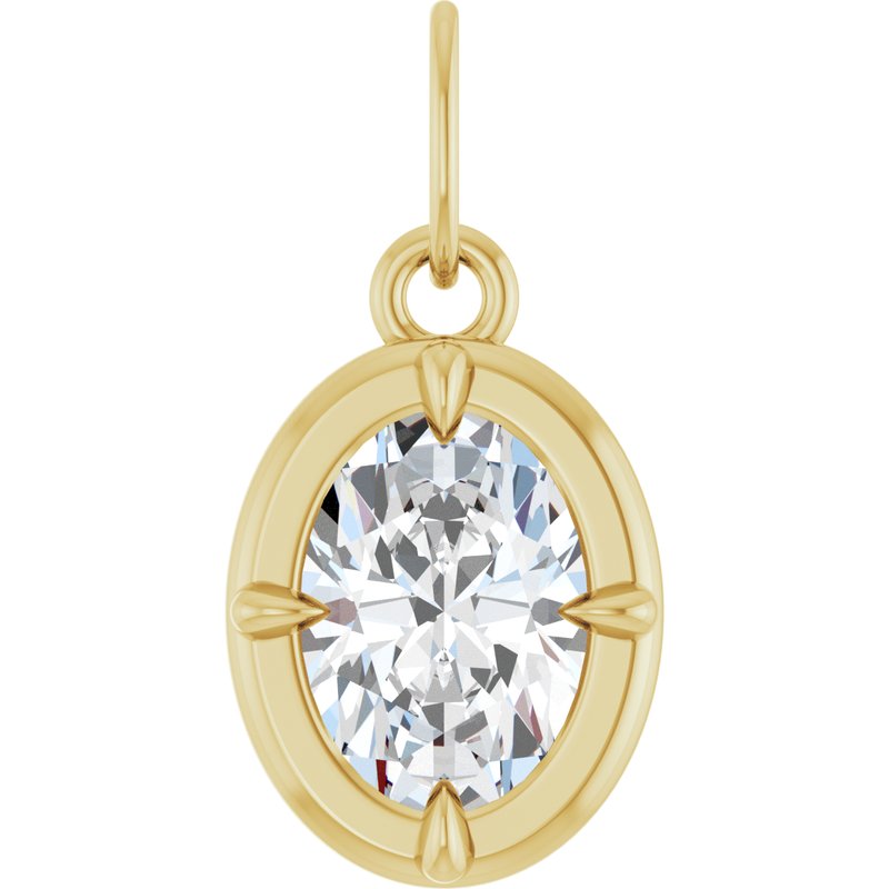 Oval Claw-Prong Bezel-Style Charm/Pendant