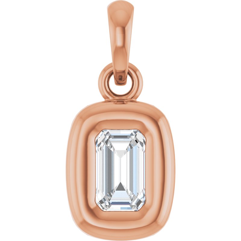 Back-Set Solitaire Charm/Pendant