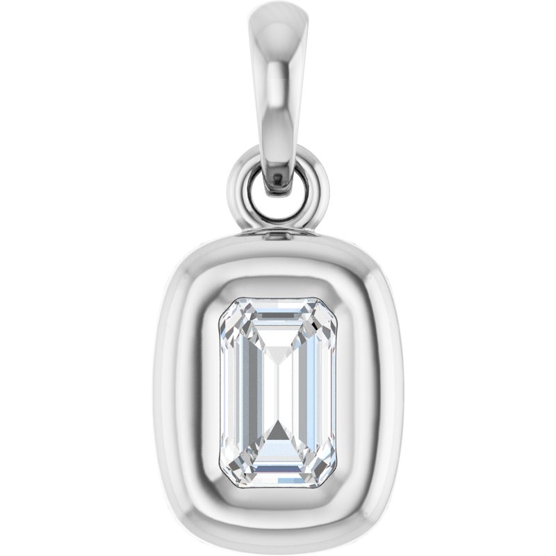 Back-Set Solitaire Charm/Pendant