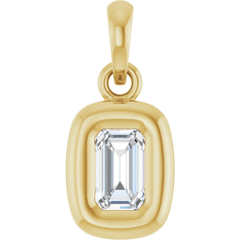 Back-Set Solitaire Charm/Pendant